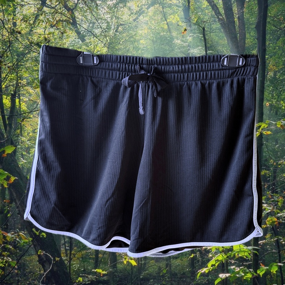 Black and white athletic shorts